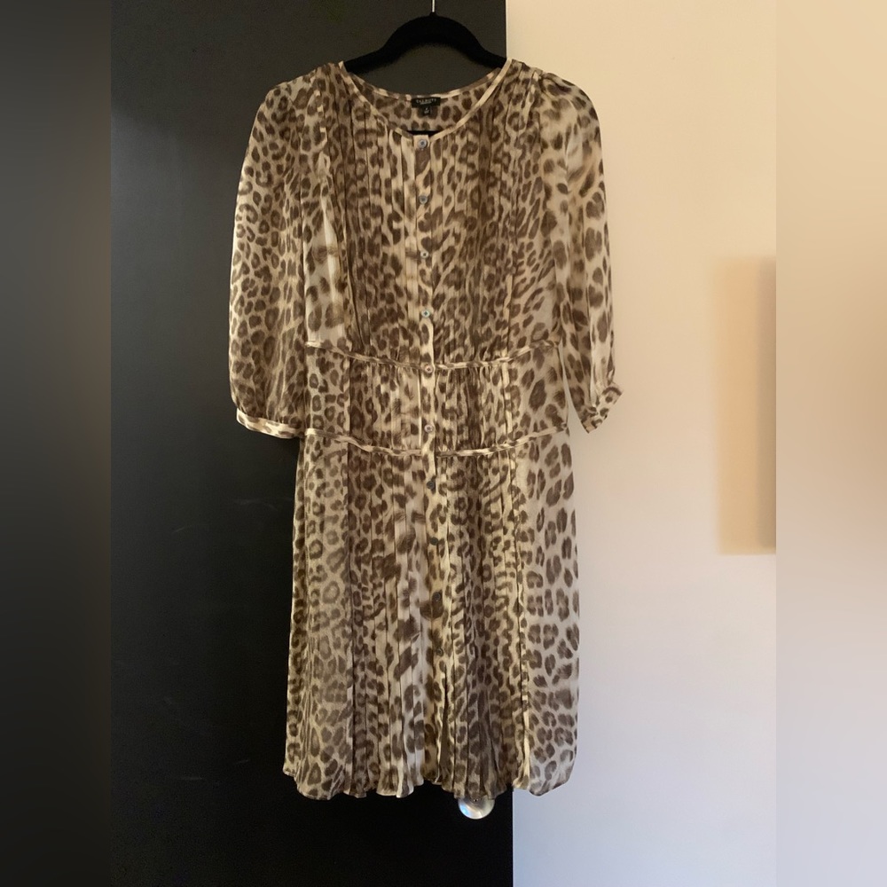 beautiful leopard print Talbots dress with built in slip